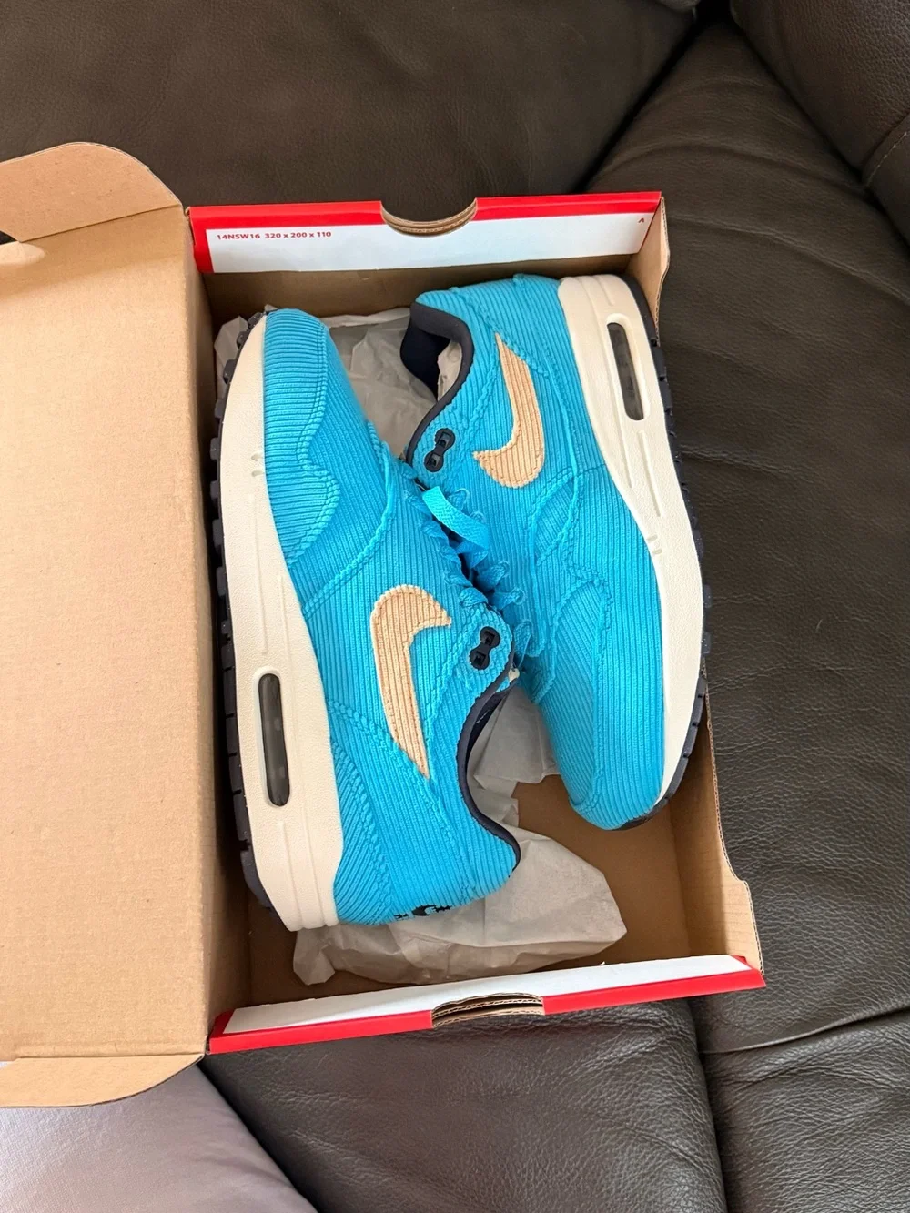 NIB Nike Air Max 1PRM blue corduroy size 6.5